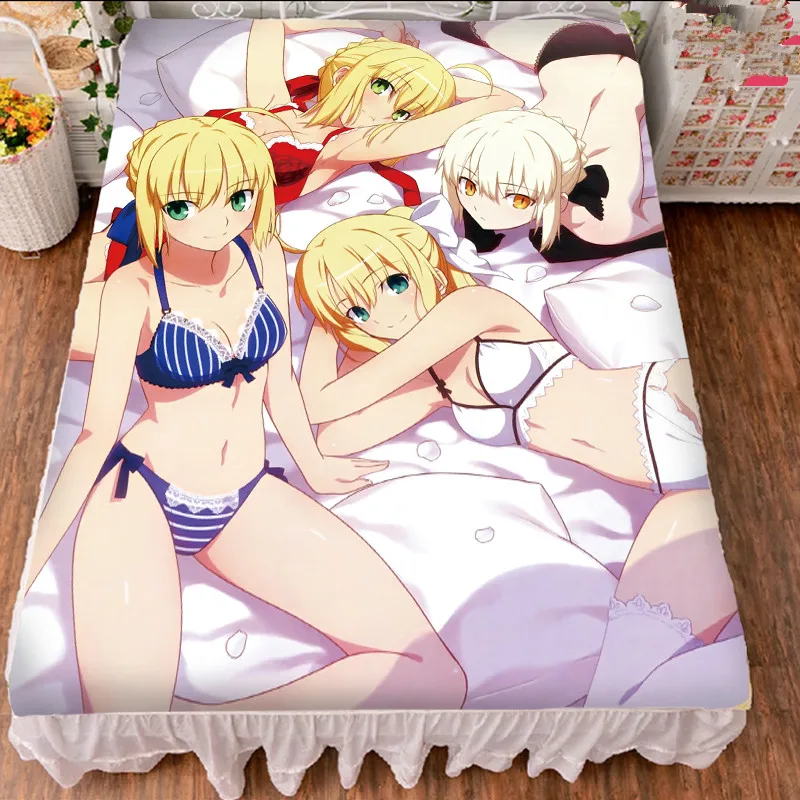 Аниме Fate/stay night Saber Lily Arturia Pendragon Нерон Клавдий молочное волокно простыня и