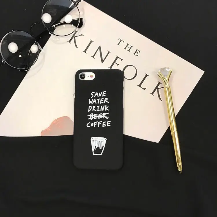 Коробка Милый Кофе Письмо Case Для iphone 7 Жесткий чехол Назад КОМПЬЮТЕР крышка
