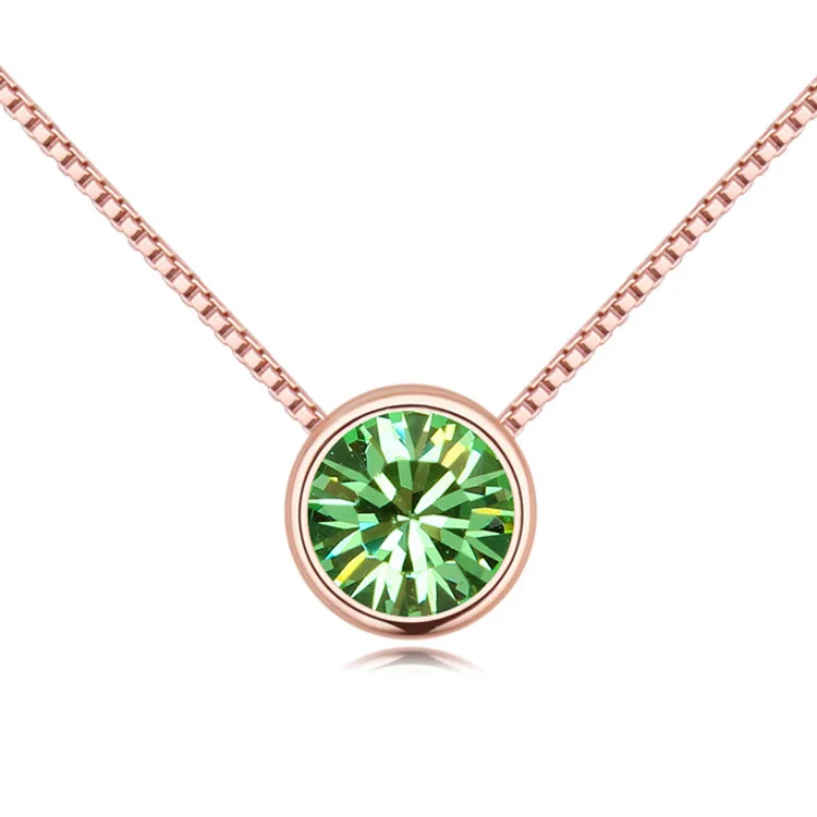 Malanda модный бренд круговой кулон круглый кристалл от Swarovski заявление Ожерелья для Для женщин Свадебная вечеринка украшения подарок - Окраска металла: olive