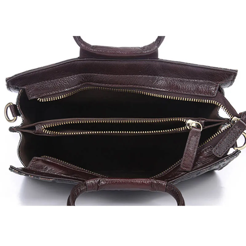 Женская винтажная сумка из натуральной кожи с карманами|genuine leather shoulder bag|leather