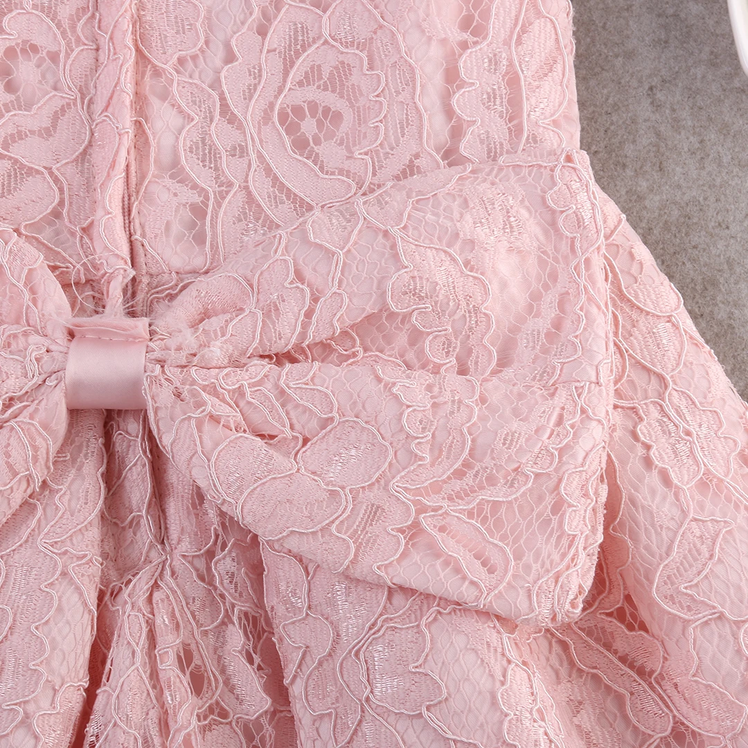 Рождественское платье с цветочным узором для девочек Кружевное без рукавов
