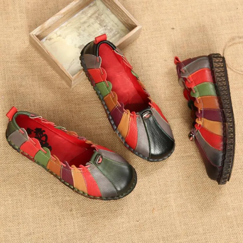 

New Retro Genuine Leather women's shoes summer autumn fashion trend comfortable Breathable soft round head classic women's shoes