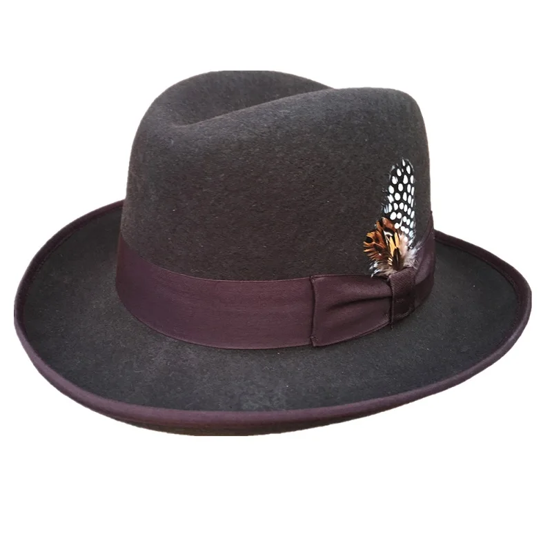 Классическая шерстяная фетровая шляпа Homburg для мужчин и женщин|fedora hats for men|fedora