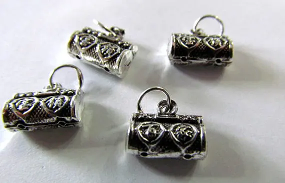 

high qulity 16mm 6pcs Bali Handmade 925 Sterling Silver pendant Oxidized design florial flower charm spacer bead