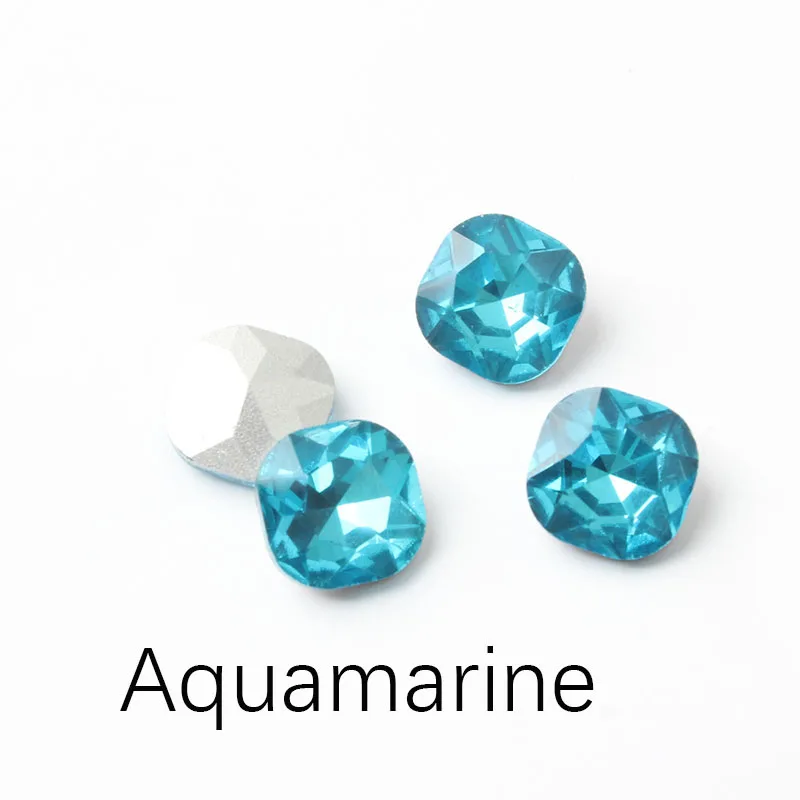 Aquamarine 30 шт. 3D кристаллы для ногтей Стразы AB амулеты квадратные Стразы камень Шампань украшения ногтей Самоцветы маникюрные аксессуары инструменты - Цвет: Aquamarine