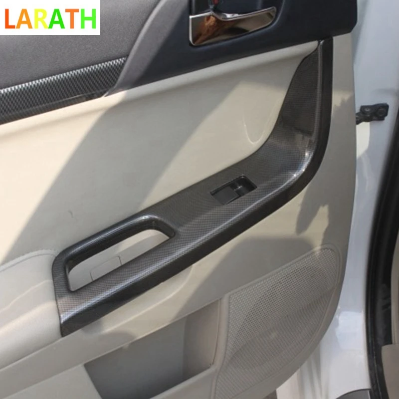 Для mitsubishi lancer 2010 2011 2012 из углеродного волокна стекло переключатель Крышка отделка двери окна Кнопка украшения панели 4 шт