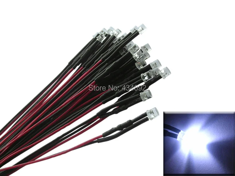 20 шт. 5 мм белые плоские светодиодные резисторы|diode led|diode cablediode led 5mm |