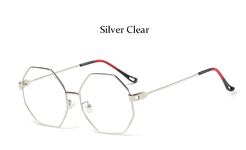 Silver Clear Круглые очки, оправа для женщин, компьютерная оправа для очков, прозрачные линзы, смесь металлических ножек, очки, модные стили - Цвет оправы: Silver Clear