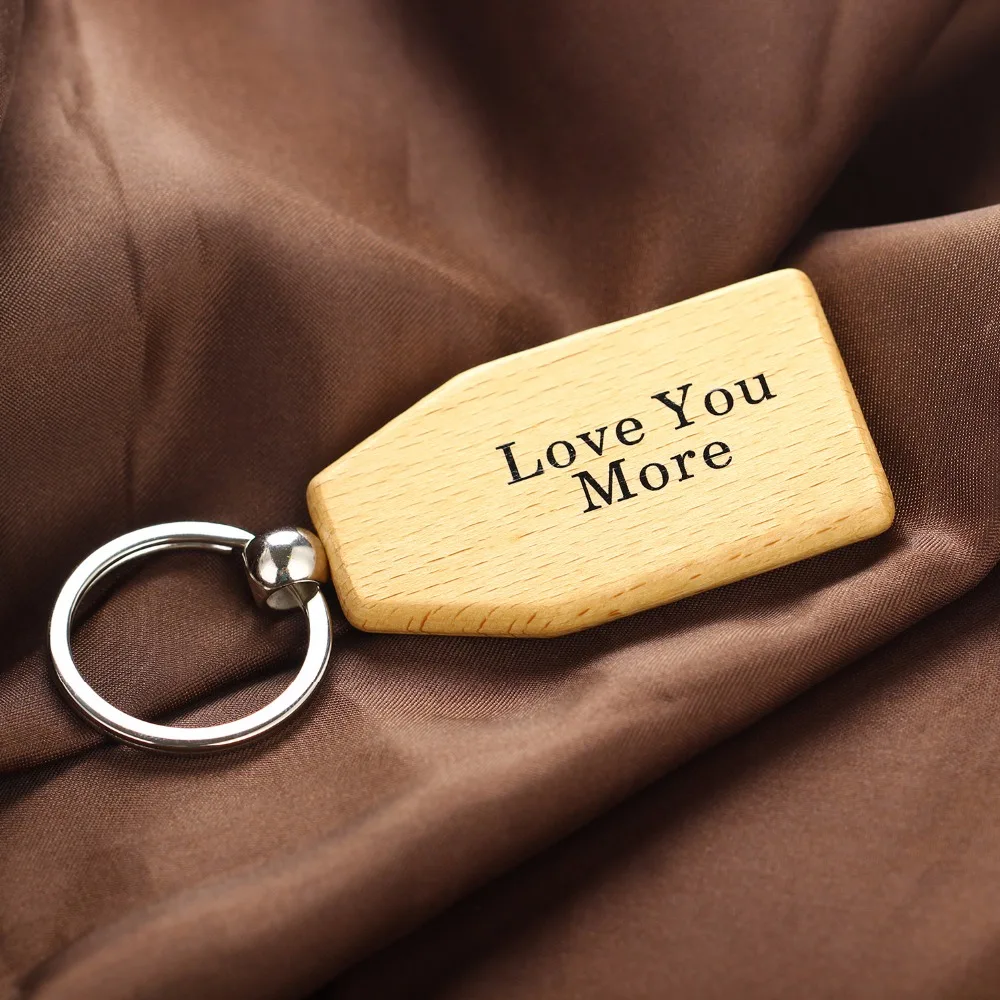 Bespmosp 12 шт./лот элегантный деревянный брелок с надписью Love You More Женский семейный