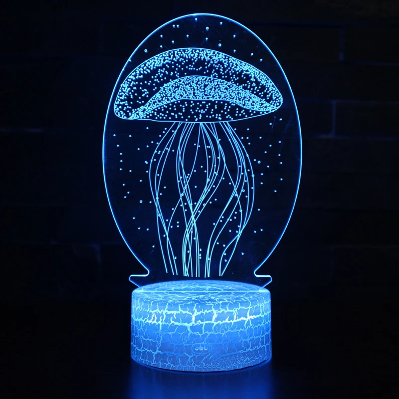

Marine life jellyfish theme 3D Lamp LED night light 7 Color Change Touch Mood Lamp Christmas present Dropshippping