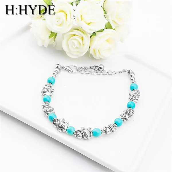 H:HYDE модные богемные стильные блестящие бусины в форме слона из натурального