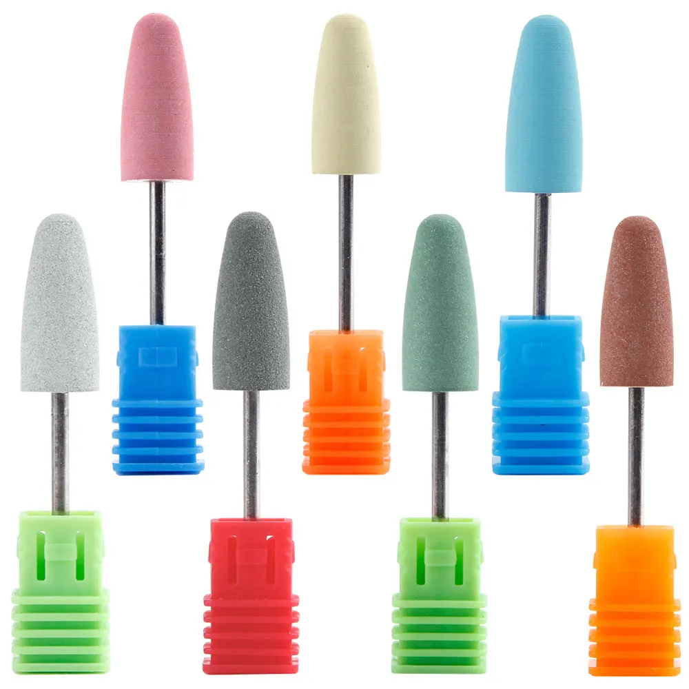 Silicone Ceramic Nails Drill Bit Polisher Rubber Remover Electric Manicure Machine Tools Milling Cutter Griding Buffer File