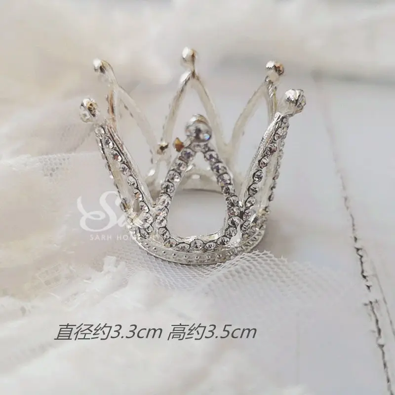 Mini silver crown Золотой Король Королева торт Топпер С Днем Рождения блестящая рука письмо украшение на День святого Валентина вечерние принадлежности прекрасный подарок - Цвет: Mini silver crown
