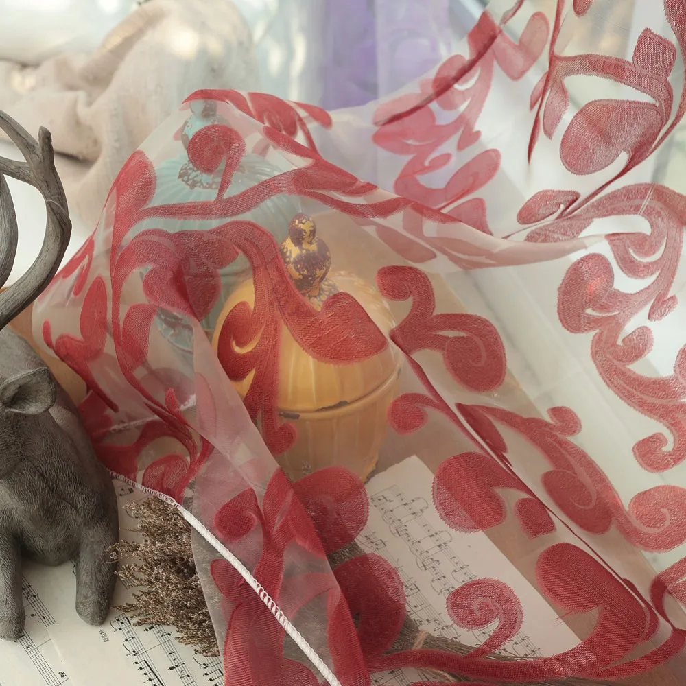 NAPEARL дизайн листьев деревенский белый занавес тюль ткани занавески для окна