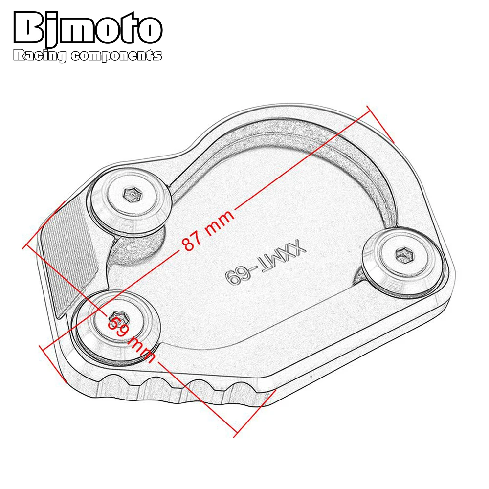 

BJMOTO For BMW R NINE T 2014-2016 CNC Kickstand Foot Side Stand Extension Pad Support Plate RNINET