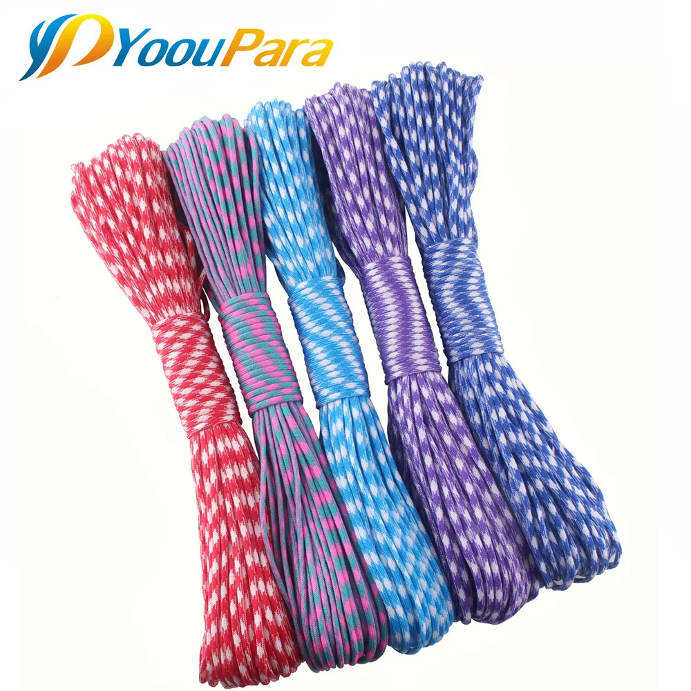 YoouPara 20 шт./лот 252 цветов Паракорд 100 футов 550 парашютный шнур веревка Тип III 7 нитей