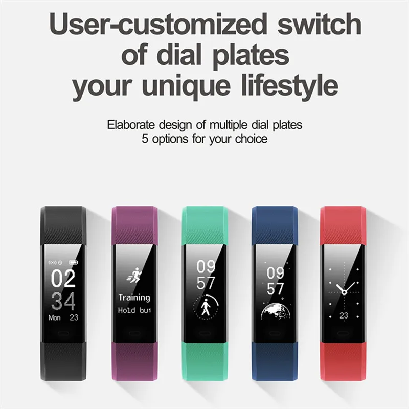 Пульсометр Фитнес Часы Умный Браслет GPS-браслет Трекер активности Шагомер Вибрирующий будильник для Xiaomi On.