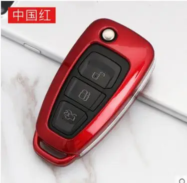 red case Пульт дистанционного управления Abs для салона автомобиля аксессуары для ключей чехол для ключей умный держатель подходит для ford ecsport/ фокус/fiesta/kuga - Название цвета: red case