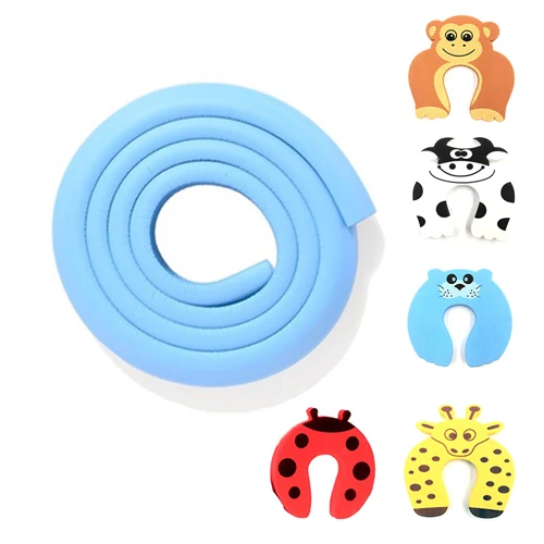Blue 4 м настольная защита края стола полоски+ 8 шт. накладка на углы домашняя Подушка защитная полоса детское защитное оборудование легко установить - Цвет: Blue