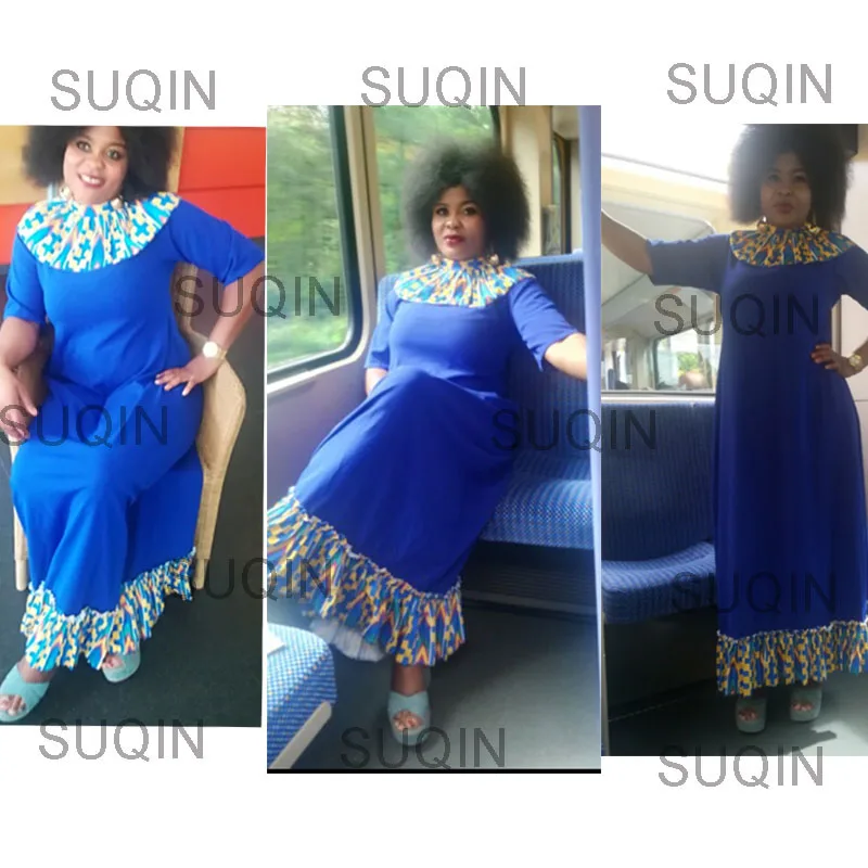 

African Fashion Design High Collar Traditional Plus Size Dashiki SleeveLess Long Dress For Lady(22.99#)