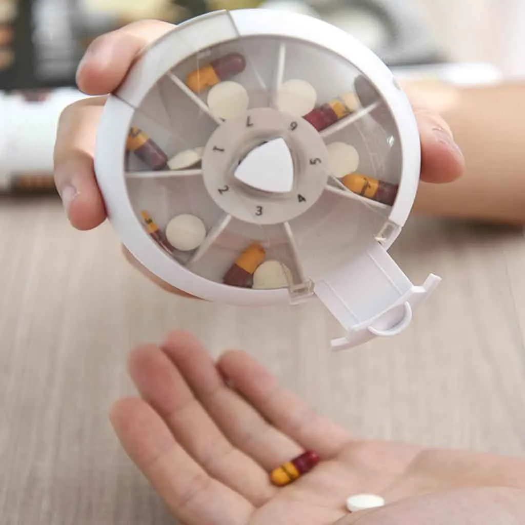 1 шт. 7 дней коробка для лекарств таблеток Мини Круглая портативная путешествий