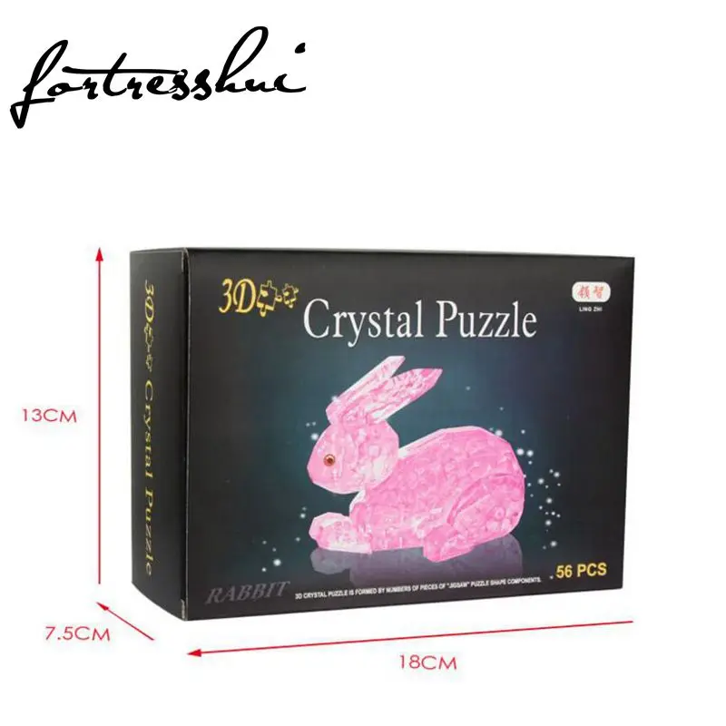 ForTressHui 56 шт. DIY Головоломки Игрушки Забавный Кролик 3D Кристалл Украшения Дома