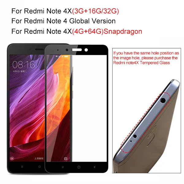 Black For Note 4X Закаленное стекло для Xiaomi Redmi Note 4 4X Стекло 9H 9D ультра тонкий полный тонкий защитный экран для Xiaomi Redmi Note 4X стекло - Цвет: Black For Note 4X