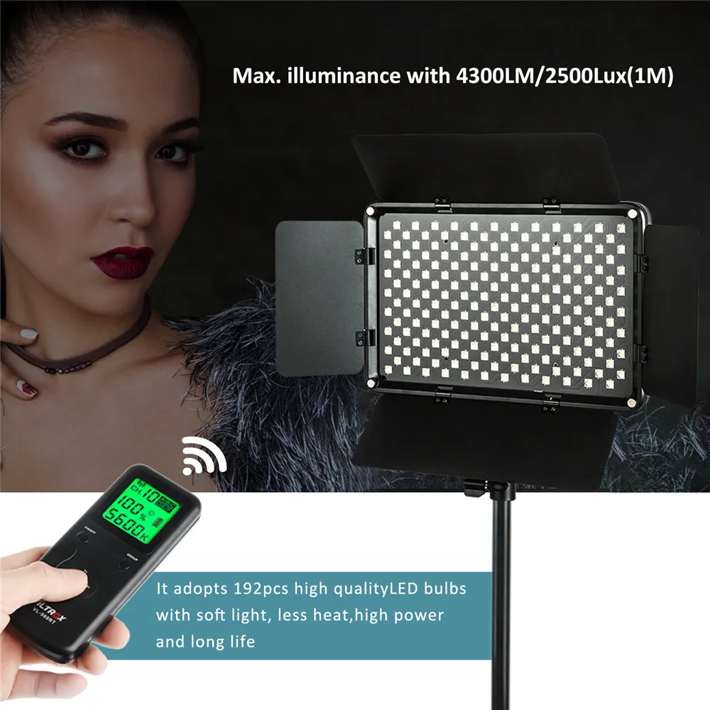 Viltrox VL-192T профессиональный HD lcd двухцветный светодиодный светильник+ пульт+ сумка для студии, YouTube, фотосъемки, видеосъемки
