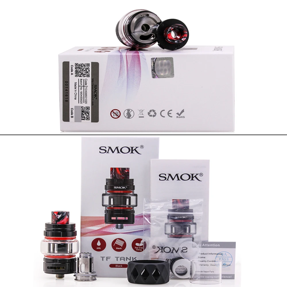 Оригинальный SMOK TF бак 6 мл электронная сигарета вейп атомайзер 510 резьба T F сетка