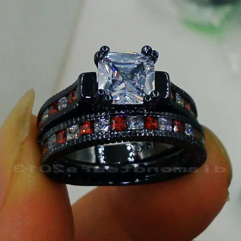Size5-11 Ретро Горячая Распродажа ювелирных изделий 14kt черный золотой заполненный
