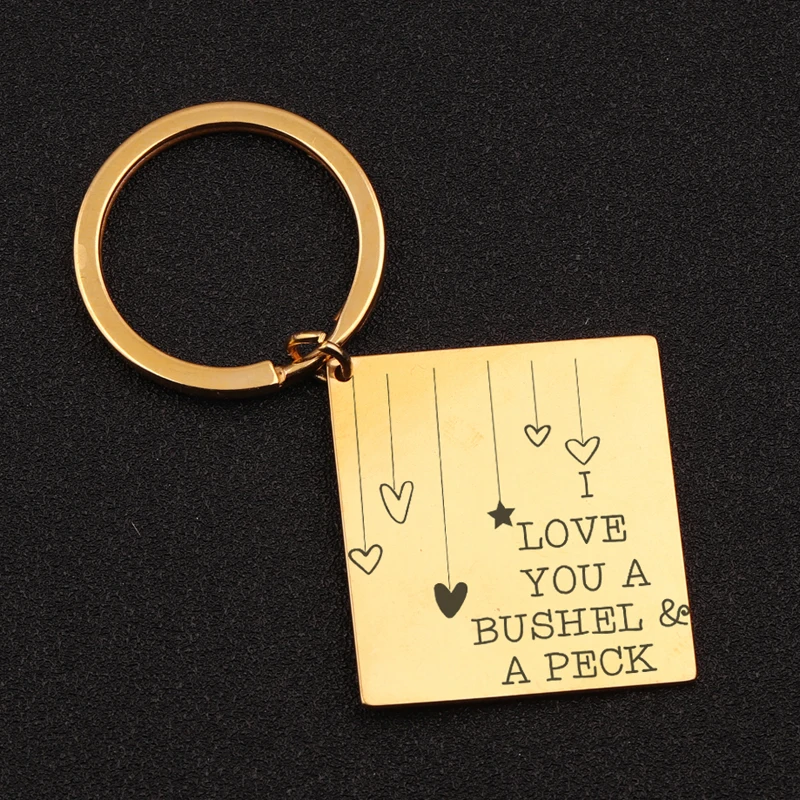 Я люблю тебя за Бушель и пек ручное теснение брелок дочь подарок для мама жена
