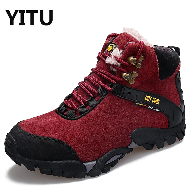 Унисекс Размеры 35 45 мужские зимние ботинки на меху для походов женская