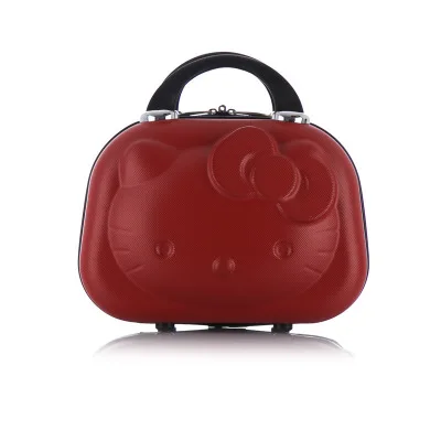 Высококачественный косметический чехол с 3D рисунком hello kitty, ABS, 12 дюймов, модный туристический чехол для костюма, водонепроницаемый чехол для багажа, maleta valise - Цвет: red