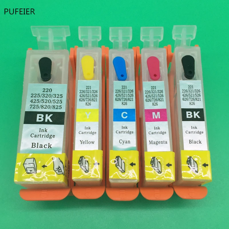 5 шт PGI-520 CLI-521 PGI520 CLI521 Пустой многоразового картридж с чип для Canon IP3600 IP4600 MP540 MP620 MP630 MX860 MX870