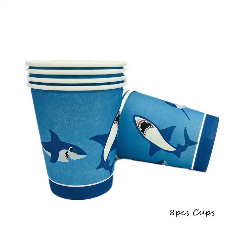 Многоцветный Одноразовая Скатерть Omilut Shark, 120*180 см., милая Акула, вечерние украшения для мальчиков - Цвет: Многоцветный