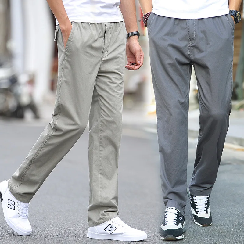 LOMAIYI Pure Cotton Men's Pants Men Plus Size Spring Autumn Loose Work Trousers Mens Casual Cargo With Pockets BM288 | Мужская