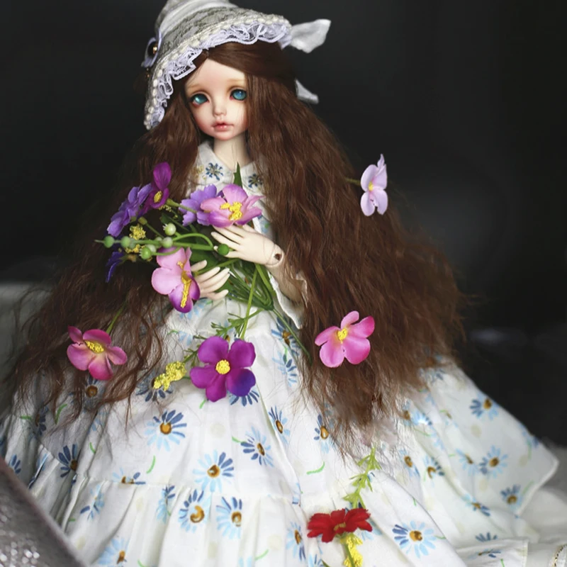 Bybrana 1/3 1/4 1/6 BJD SD парики длинные волнистые дымчатые серые бордовые золотые