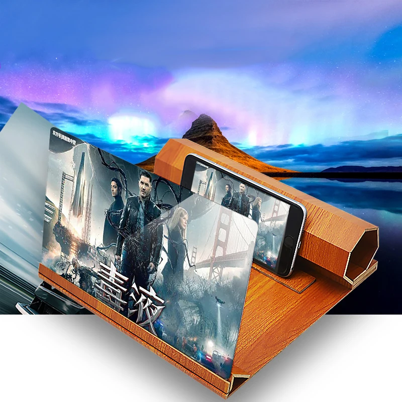 12 дюймов голограмма экран Лупа 3d смарт мобильный телефон Фильмы древесины hd стереоскопический смартфон экраны лупа Стенд