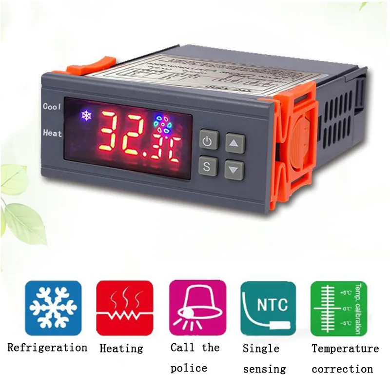 Digital temperature controller thermostat regulator for incubator relay LED 10A heating and cooling 12V 24V 220V | Инструменты