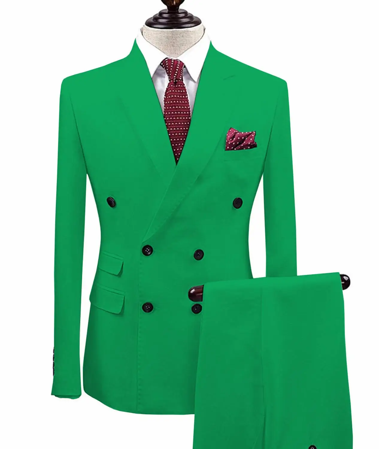 green Белые мужские костюмы из 2 предметов двубортный TERNO для жениха Masculino smoking slim fit Мужские свадебные костюмы смокинг куртка+ брюки - Цвет: green