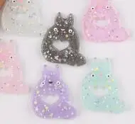10 шт./лот Kawaii Blingbling Смола кошка хвост русалки Смола кабошоны аксессуары - Цвет: Светло-серый