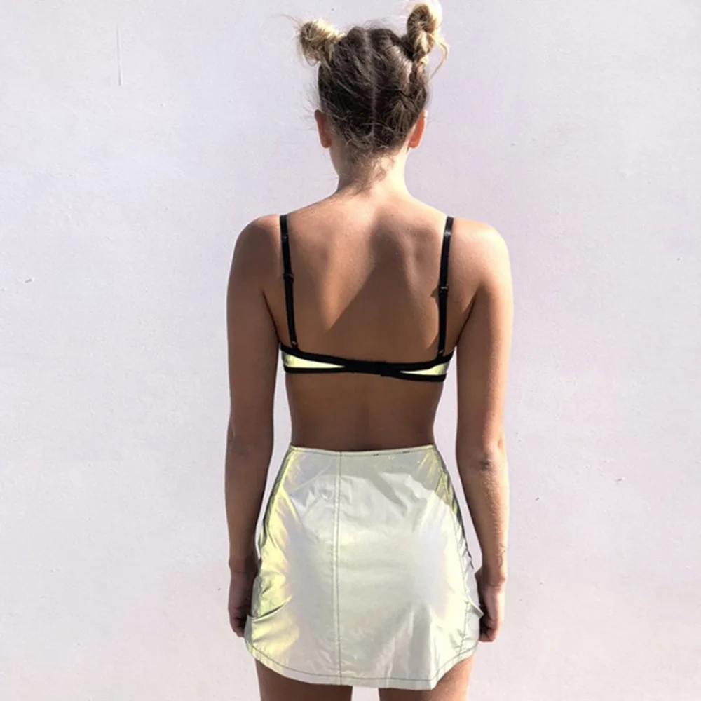 Женский светоотражающий жилет с пряжками бюстье укороченный камзол для ночного