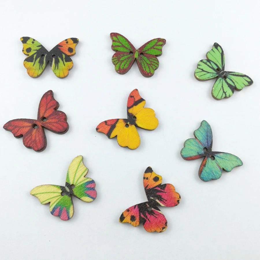 10 шт. деревянные декоративные пуговицы в виде бабочек|mixed butterfly wooden buttons|scrapbooking