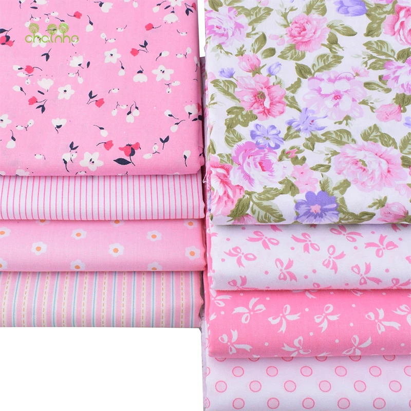 

Chainho,8pcs/Lot,Classic Floral Series,Printed Twill Cotton Fabric,Patchwork Cloth,DIY Sewing Quilting Material For Baby&Child