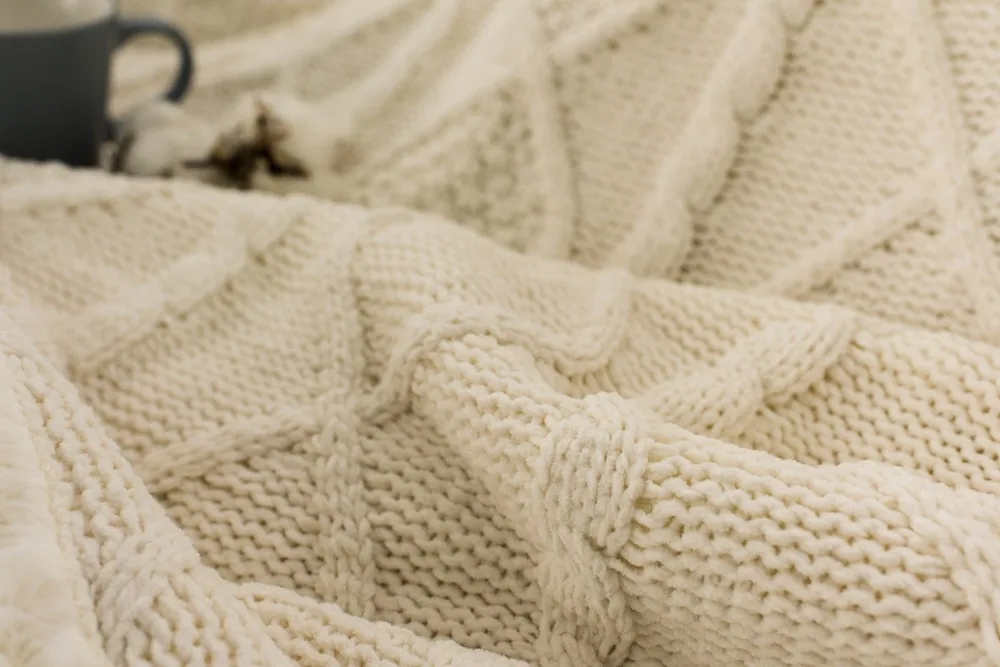 

Double layer Knitting Blanket Thick Soft Throw Blanket on Sofa Bed Plane Travel Plaids Adult Home Textile Drop shipping