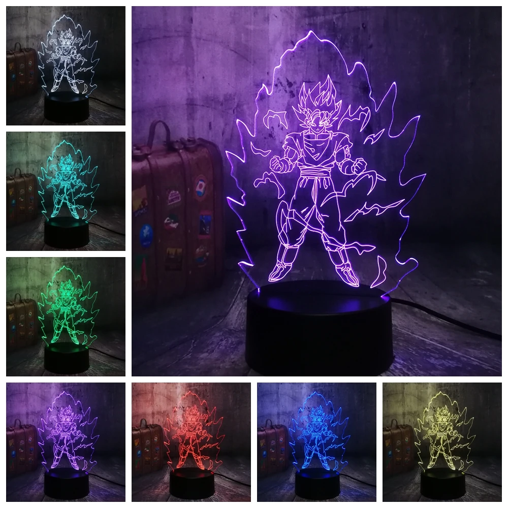 Amroe LED Lighting Seven Dragon Ball Son Goku Acrylic 3D RGB Night Lights USB Leds Table Lamp Touch Control Home | Освещение
