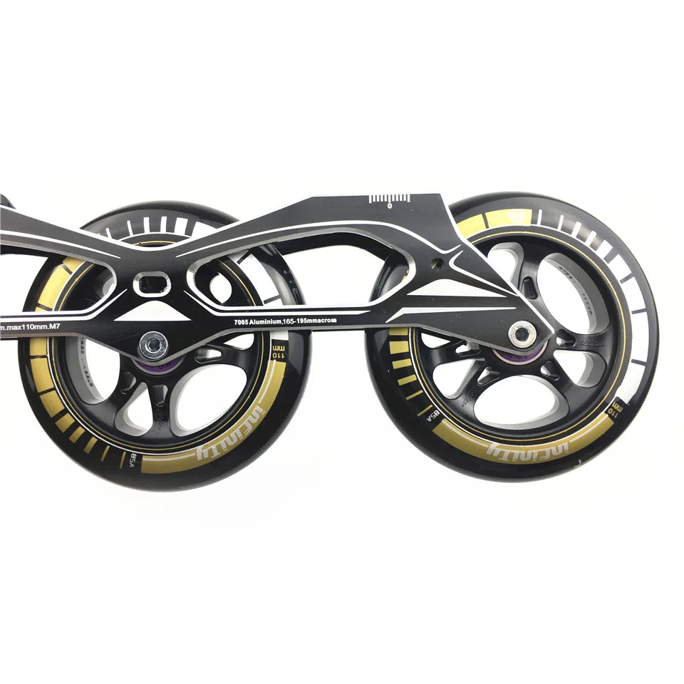 260mm Powerslide Frame& 3* 110 mm 85A Wheels& Bearings for Inline Speed Skating Skates Base for Adult Kids Men Skates DJ68