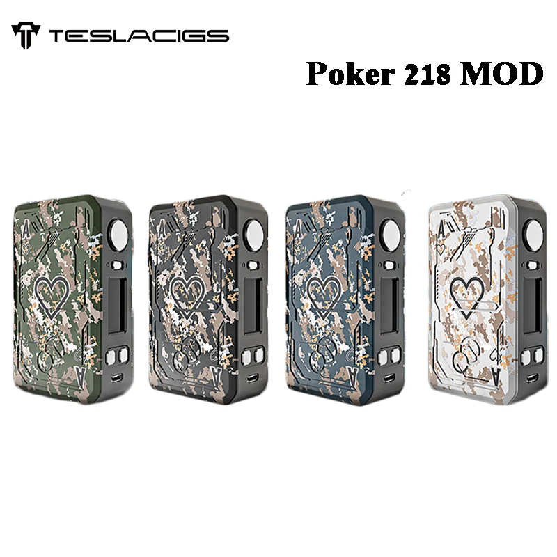 Оригинальная электронная сигарета Teslacigs Poker 218 TC бокс-мод мощность Вт испаритель