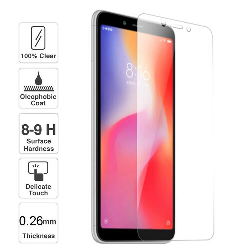 

Screen Protective Glass for Xiaomi Redmi 6 Screen Protector Tempered Glass for Redmi 6 Redmi 6A Glass Film