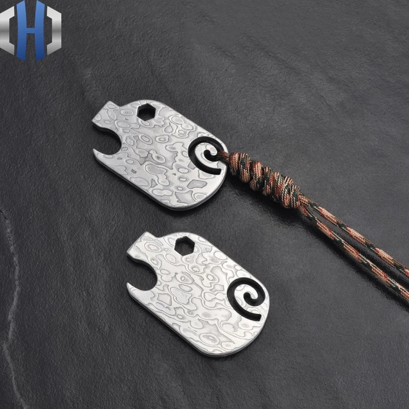 Свинья открывалка для бутылок Дамасская сталь ключ кулон с EDC игрушка консервный